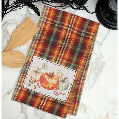 C&F Home Randall Plaid Pumpkin Patch Applique Fall Woven Kitchen Towel 1 C&F Home Randall Plaid Pumpkin Patch Applique Fall Woven Kitchen Towel