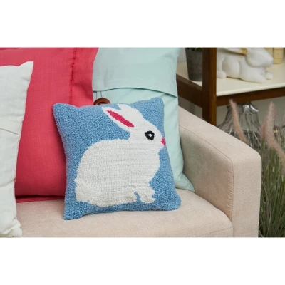C&F Home 12" X 12" Easter Bunny Hooked Pillow 3 C&F Home 12" X 12" Easter Bunny Hooked Pillow - Image 3