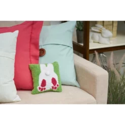 C&F Home 8" X 8" Bunny Bum Hooked Pillow