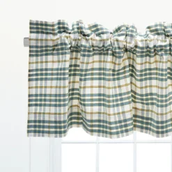 C&F Home Simmons Plaid White Valance Collection