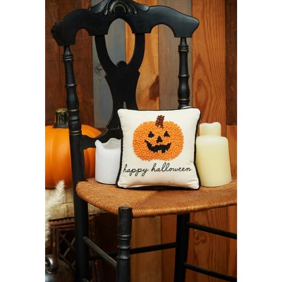 C&F Home 8" X 8" Pumpkin Jack-O-Lantern French Knot Halloween Throw Pillow 3 C&F Home 8" X 8" Pumpkin Jack-O-Lantern French Knot Halloween Throw Pillow - Image 3