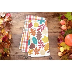 C&F Home Fall Leaves & Plaid Printed & Woven Kitchen Towel Set Of 2 -C&F Bedding Deals Store GUEST 0a2355f8 91f0 443a 8ed2 0e05c0cc57db