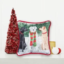 C&F Home 8" X 8" Snow Labs Petite Christmas Holiday Printed Throw Pillow -C&F Bedding Deals Store GUEST 0e428057 5740 49f2 a5fc 4b2257bbd2c3