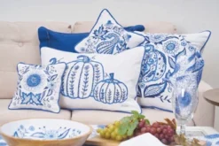 C&F Home Blue Harvest Gourd Pillow
