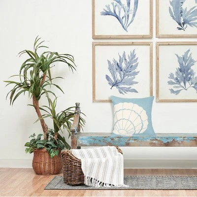 C&F Home 18" X 18" Shell Burlap Applique Throw Pillow 2 C&F Home 18" X 18" Shell Burlap Applique Throw Pillow - Image 2