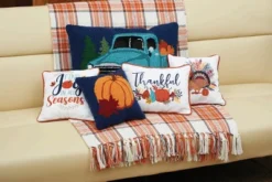 C&F Home Pumpkin Truck Hooked Pillow