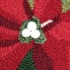 C&F Home 8" X 8" Poinsettia Hooked Petite Christmas Holiday Throw Pillow
