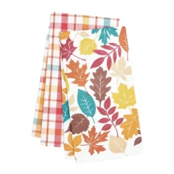 C&F Home Fall Leaves & Plaid Printed & Woven Kitchen Towel Set Of 2 -C&F Bedding Deals Store GUEST 345b69a1 5641 49e9 b344 6cbada173961
