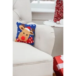 C&F Home 8" X 8" Christmas Reindeer Hooked Petite Throw Pillow -C&F Bedding Deals Store GUEST 3aa353c5 6763 401c 91a8 6d2bcc51297b