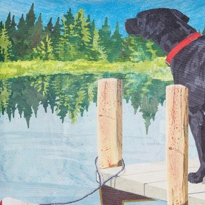 C&F Home 18" X 18" Dog Lake Pier Indoor/Outdoor Decorative Throw Pillow 2 C&F Home 18" X 18" Dog Lake Pier Indoor/Outdoor Decorative Throw Pillow - Image 2