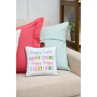 C&F Home 10" X 10" Happy Easter Happy Spring Embroidered Throw Pillow 2 C&F Home 10" X 10" Happy Easter Happy Spring Embroidered Throw Pillow - Image 2