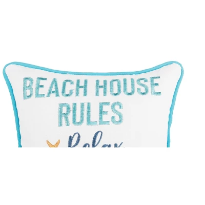 C&F Home Beach House Rules Embroidered Throw Pillow 1 C&F Home Beach House Rules Embroidered Throw Pillow