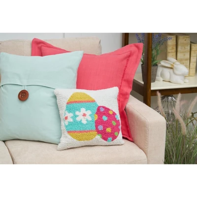 C&F Home 12" X 12" Easter Eggs Hooked Throw Pillow 1 C&F Home 12" X 12" Easter Eggs Hooked Throw Pillow