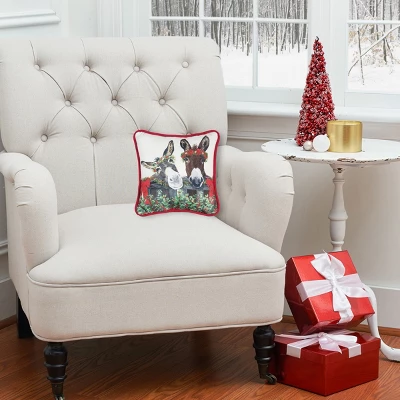 C&F Home 8" X 8" Christmas Donkey Petite Printed Throw Pillow 3 C&F Home 8" X 8" Christmas Donkey Petite Printed Throw Pillow - Image 3
