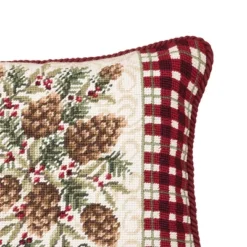 C&F Bedding Deals Store 7 C&F Home 12" X 16" Rustic Pine Needlepoint Christmas Holiday Throw Pillow