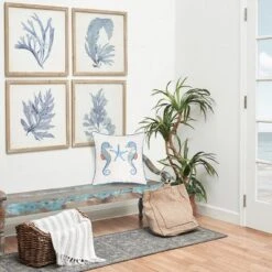 C&F Home 16" X 16" Galapagos Seahorse Sequined Throw Pillow