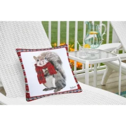 C&F Home 18" X 18" Plaid Squirrel Indoor / Outdoor Christmas Holiday Throw Pillow -C&F Bedding Deals Store GUEST 4b6d2649 c17d 4b22 8871 2e47820d553e