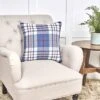 C&F Home 18" X 18" Parker Blue & Red Plaid Woven Throw Pillow