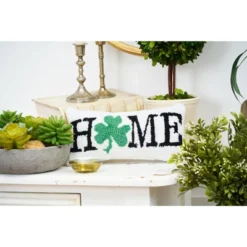 C&F Home 6" X 12" Shamrock Home Hooked Pillow