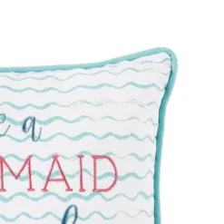 C&F Home 10" X 10" Make Waves Mermaid Embroidered Throw Pillow