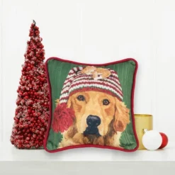 C&F Home 8" X 8" Winter Dog Petite Christmas Petite Printed Throw Pillow -C&F Bedding Deals Store GUEST 5926329c 7ee4 4062 b650 3a41ce38551a