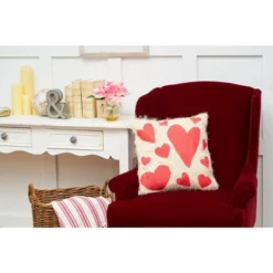 C&F Home 18" X 18" Hearts Printed Throw Valentine's Day Pillow
