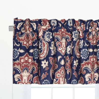 C&F Home Rosamund Damask Cotton Blue Valance Window Treatment Set Of 2 1 C&F Home Rosamund Damask Cotton Blue Valance Window Treatment Set Of 2
