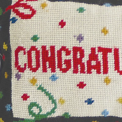 C&F Home 8" X 12" Congratulations Needlepoint Throw Pillow 2 C&F Home 8" X 12" Congratulations Needlepoint Throw Pillow - Image 2