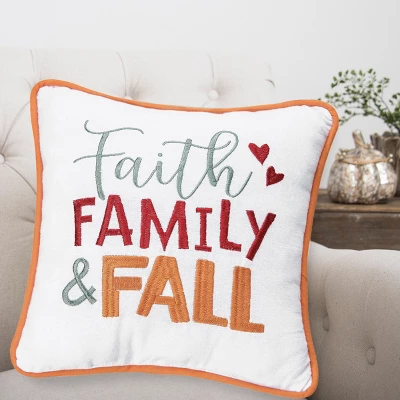 C&F Home 10" X 10" Faith, Family And Fall Embroidered Throw Pillow 3 C&F Home 10" X 10" Faith, Family And Fall Embroidered Throw Pillow - Image 3
