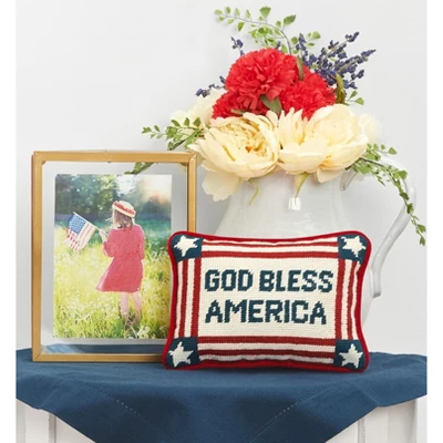 C&F Home 6.5" X 9" God Bless America July 4th Needlepoint Petite Throw Pillow 1 C&F Home 6.5" X 9" God Bless America July 4th Needlepoint Petite Throw Pillow