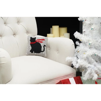 C&F Home Winter Cat Hooked Throw Pillow 4 C&F Home Winter Cat Hooked Throw Pillow - Image 4