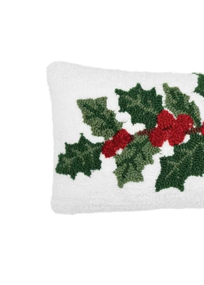 C&F Home Holly Sprig Hooked Pillow 1 C&F Home Holly Sprig Hooked Pillow