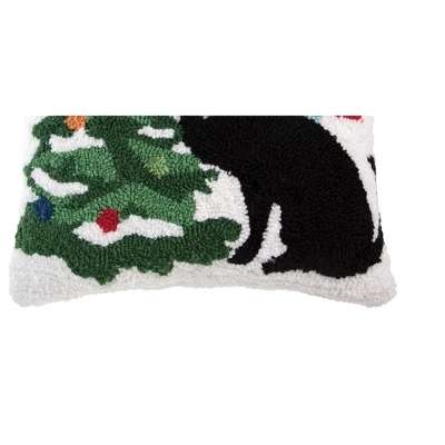 C&F Home Cat Christmas Tree 18" X 18" Hooked Throw Pillow 2 C&F Home Cat Christmas Tree 18" X 18" Hooked Throw Pillow - Image 2