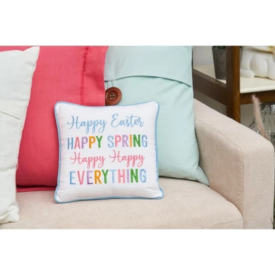 C&F Home 10" X 10" Happy Easter Happy Spring Embroidered Throw Pillow 1 C&F Home 10" X 10" Happy Easter Happy Spring Embroidered Throw Pillow