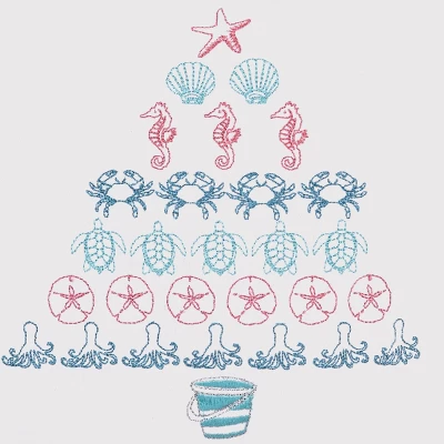 C&F Home 10" X 10" Coastal Tree Embroidered Christmas Holiday Throw Pillow 2 C&F Home 10" X 10" Coastal Tree Embroidered Christmas Holiday Throw Pillow - Image 2