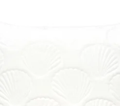 C&F Home Shells White Velvet Pillow