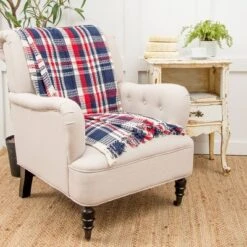 C&F Home 50" X 60" Harbor Plaid Red White And Blue Patriotic July 4th Woven Throw Blanket -C&F Bedding Deals Store GUEST 9417d504 3920 4c2a be6a 1f11efe7dc9d