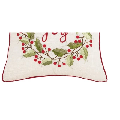 C&F Home Joy Wreath Embroidered Throw Pillow 2 C&F Home Joy Wreath Embroidered Throw Pillow - Image 2