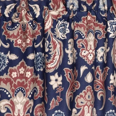 C&F Home Rosamund Damask Cotton Blue Valance Window Treatment Set Of 2 2 C&F Home Rosamund Damask Cotton Blue Valance Window Treatment Set Of 2 - Image 2