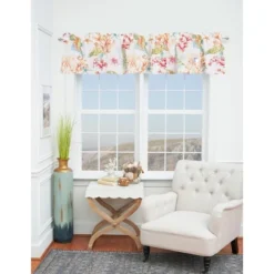 C&F Home Chandler Cove Cotton White Valance Window Treatment Set Of 2