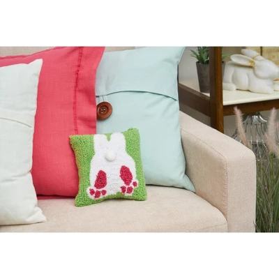 C&F Home 8" X 8" Bunny Bum Hooked Pillow 3 C&F Home 8" X 8" Bunny Bum Hooked Pillow - Image 3