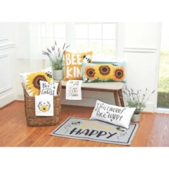 C&F Home 12" X 24" Don't Worry Bee Happy Embroidered Throw Pillow