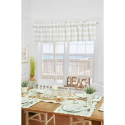 C&F Home Franklin Pebble Gingham Check Window Valance Curtain