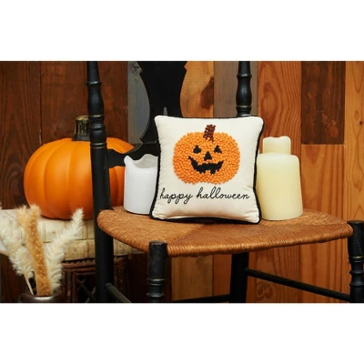C&F Home 8" X 8" Pumpkin Jack-O-Lantern French Knot Halloween Throw Pillow 2 C&F Home 8" X 8" Pumpkin Jack-O-Lantern French Knot Halloween Throw Pillow - Image 2