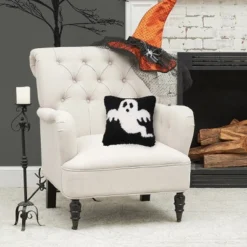 C&F Home 8" X 8" Spooky Ghost Hooked Petite Halloween Throw Pillow -C&F Bedding Deals Store GUEST b713d346 8ecf 4da2 8990 fb6aa1ce09ef