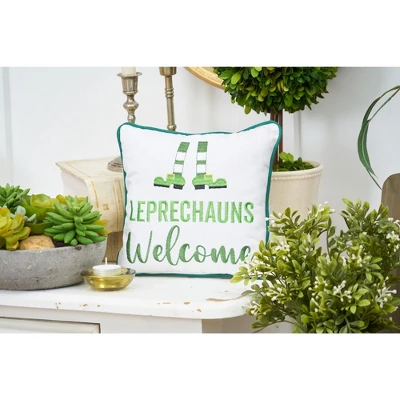 C&F Home 10" X 10" Leprechauns Welcome Embroidered Throw Pillow 3 C&F Home 10" X 10" Leprechauns Welcome Embroidered Throw Pillow - Image 3