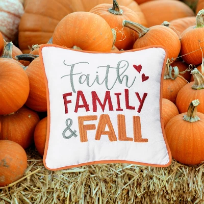 C&F Home 10" X 10" Faith, Family And Fall Embroidered Throw Pillow 4 C&F Home 10" X 10" Faith, Family And Fall Embroidered Throw Pillow - Image 4