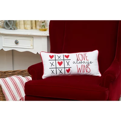 C&F Home 10" X 20" Love Always Wins Embroidered Throw Valentine's Day Pillow 1 C&F Home 10" X 20" Love Always Wins Embroidered Throw Valentine's Day Pillow