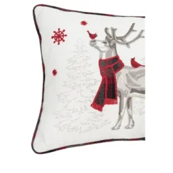 C&F Home Frosty Deer Rectangle 13" X 20" Embellished Throw Pillow