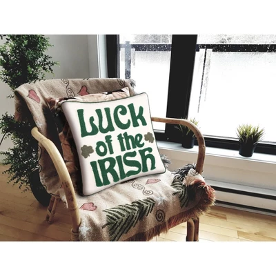 C&F Home 18" X 18" Luck Of The Irish Clover St. Patrick's Pillow 1 C&F Home 18" X 18" Luck Of The Irish Clover St. Patrick's Pillow